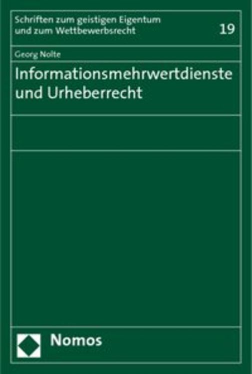 Produktbild: Informationsmehrwertdienste und Urheberrecht