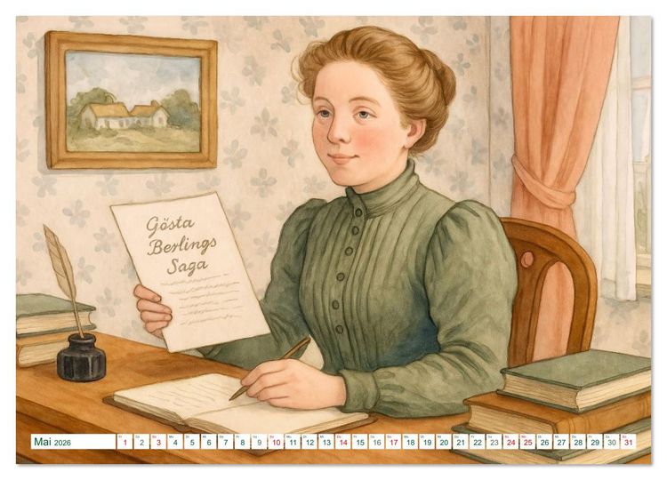 Produktbild: Selma Lagerl&ouml;f (hochwertiger Premium Wandkalender 2026 DIN A2 quer), Kunstdruck in Hochglanz