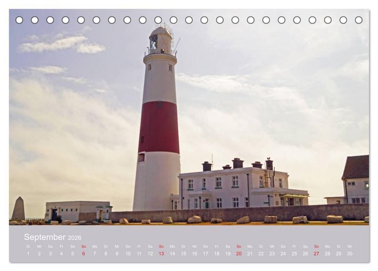 Produktbild: Englische Leuchtt&uuml;rme - Leuchtfeuer entlang Englands K&uuml;ste (Tischkalender 2026 DIN A5 quer), CALVENDO Monatskalender