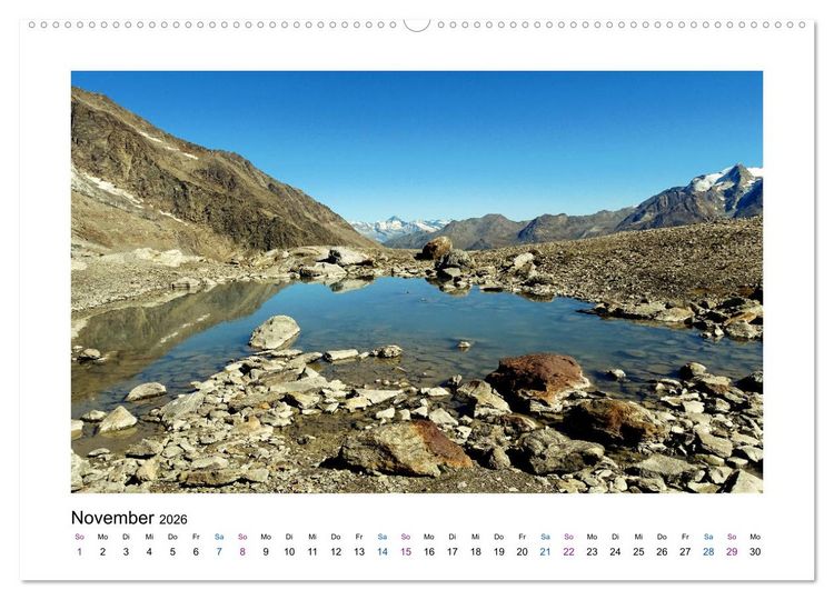 Produktbild: Perlen im Saastal Wallis Schweiz (Wandkalender 2026 DIN A2 quer), CALVENDO Monatskalender