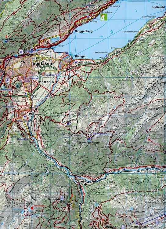 Produktbild: Jungfrau-Region / Brienzersee 31 Wanderkarte 1:40 000 matt laminiert
