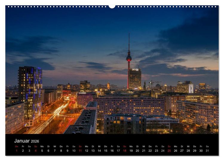 Produktbild: Die Blaue Stunde in Berlin (Wandkalender 2026 DIN A2 quer), CALVENDO Monatskalender