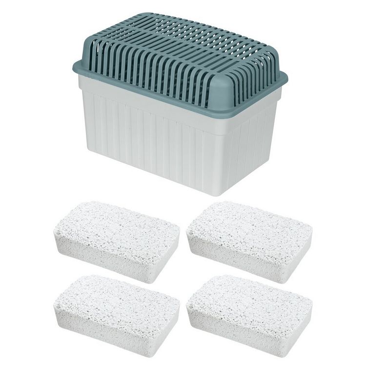 Produktbild: Luftentfeuchter 1 kg Grau, inkl. 3 Nachf&uuml;ller, f&uuml;r R&auml;ume bis 80 m&sup3;