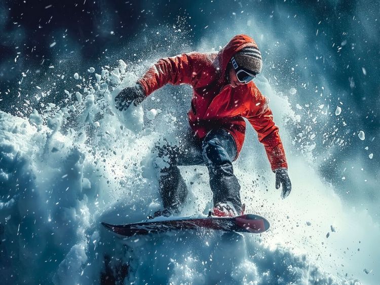 Produktbild: CALVENDO Puzzle Snowboarden, schwarze Abfahrt | 1000 Teile Lege-Gr&ouml;&szlig;e 64x48cm Foto-Puzzle f&uuml;r gl&uuml;ckliche Stunden