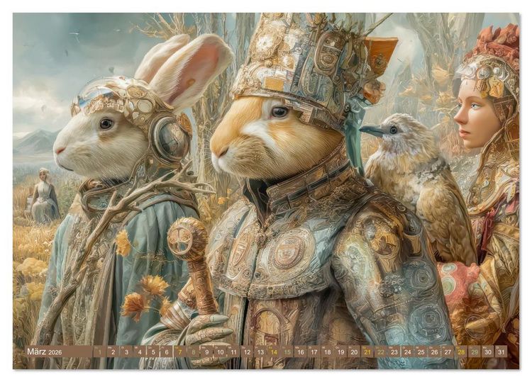 Produktbild: Tiere - Im surrealen Garten der Tr&auml;ume (Tischkalender 2026 DIN A5 quer), CALVENDO Monatskalender