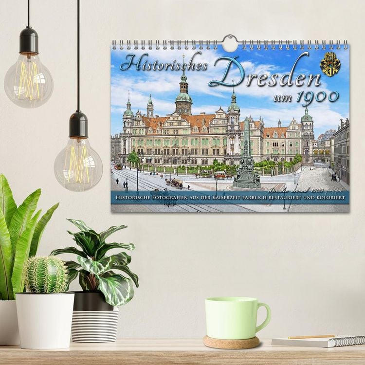 Produktbild: Historisches Dresden um 1900 - Fotos restauriert und koloriert (Wandkalender 2026 DIN A4 quer), CALVENDO Monatskalender