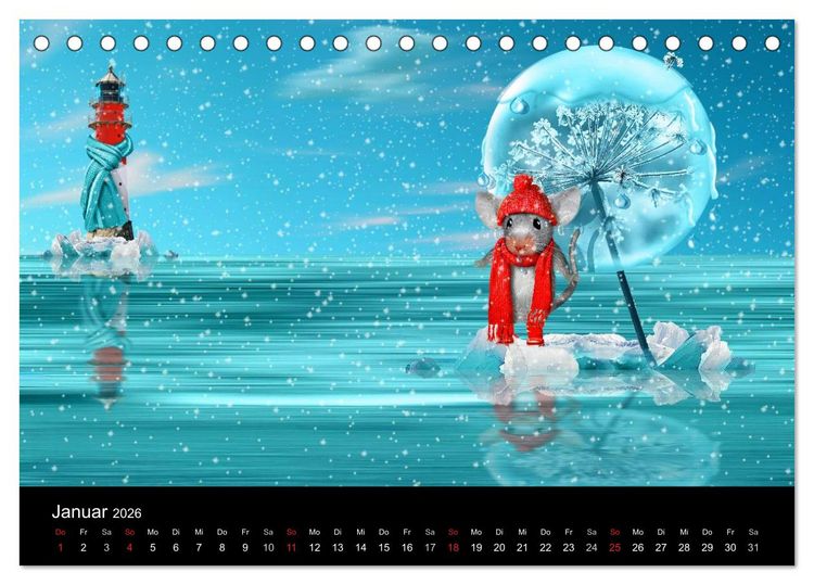 Produktbild: Hier ist die Maus zuhaus' (Tischkalender 2026 DIN A5 quer), CALVENDO Monatskalender