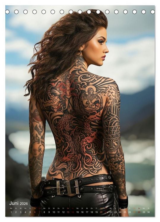 Produktbild: Tattoo Kunst auf der Haut (Tischkalender 2026 DIN A5 hoch), CALVENDO Monatskalender