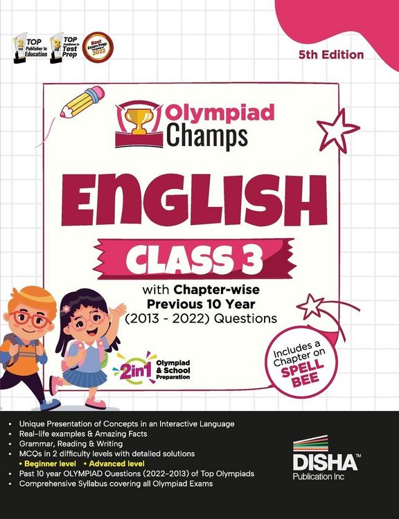 Produktbild: Olympiad Champs English Class 3 with Chapter-wise Previous 10 Year (2013 - 2022) Questions 5th Edition | Complete Prep Guide with Theory, PYQs, Past & Practice Exercise |