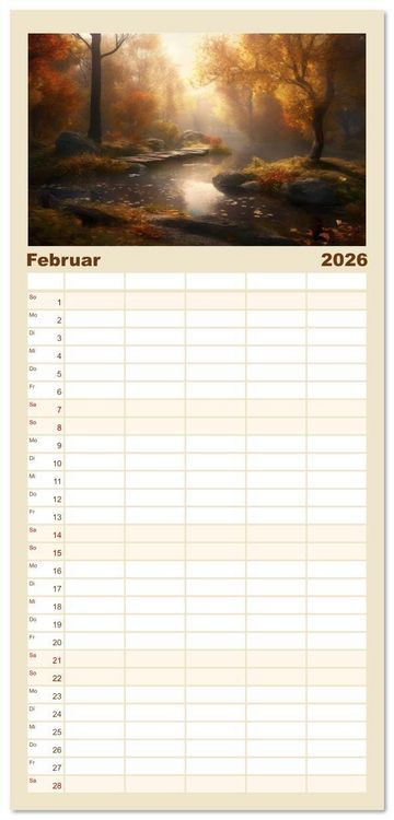 Produktbild: Familienplaner 2026 - Himmlische Landschaften des Lichts mit 5 Spalten (Wandkalender, 21 x 45 cm) CALVENDO