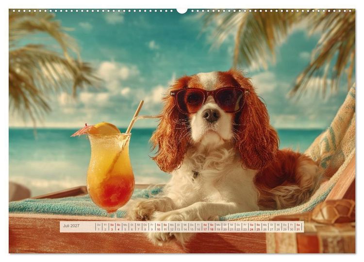 Produktbild: Cavalier King Charles Spaniel. Die lustigsten Cavalier Momente des Jahres. (Wandkalender 2027 DIN A2 quer), CALVENDO Monatskalender