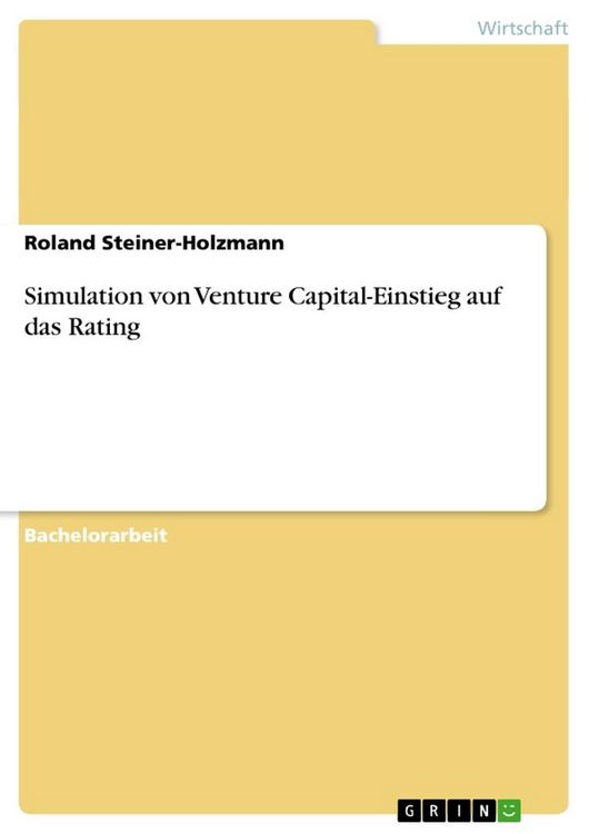 Produktbild: Simulation von Venture Capital-Einstieg auf das Rating