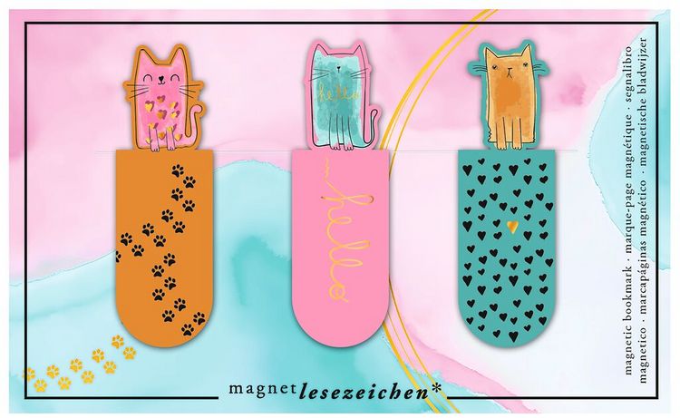 Produktbild: Magnetlesezeichen Katzentrio