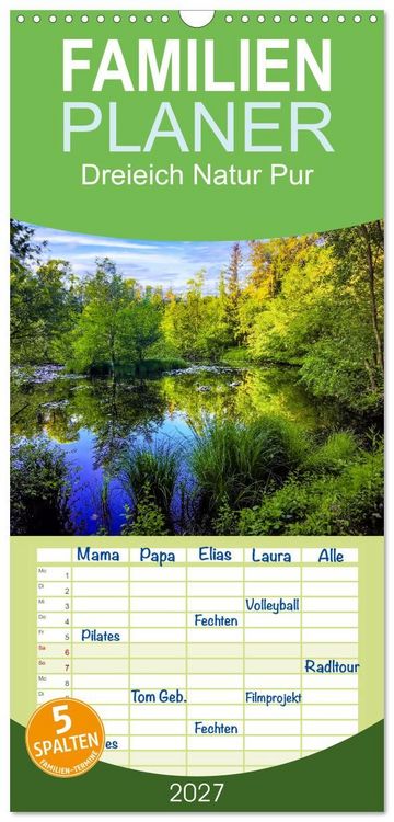 Produktbild: Familienplaner 2027 - Dreieich Natur Pur mit 5 Spalten (Wandkalender, 21 x 45 cm) CALVENDO