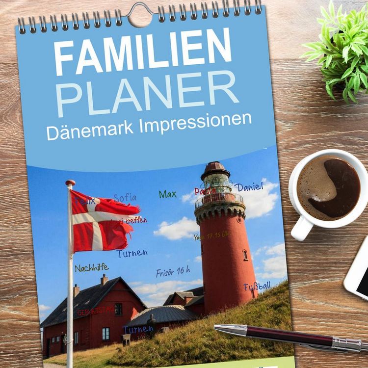 Produktbild: Familienplaner 2026 - D&auml;nemark Impressionen mit 5 Spalten (Wandkalender, 21 x 45 cm) CALVENDO