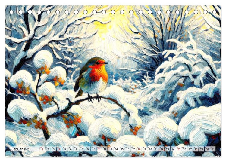 Produktbild: Eine Hommage an van Gogh (Tischkalender 2026 DIN A5 quer), CALVENDO Monatskalender