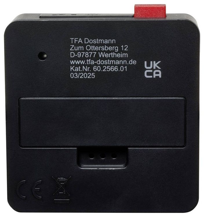Produktbild: TFA Dostmann 60.2566.01 Funk Wecker Schwarz Alarmzeiten 1