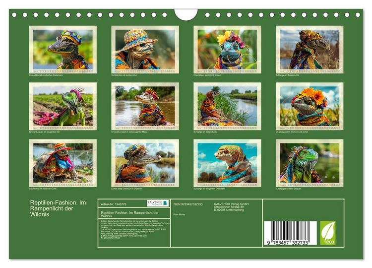 Produktbild: Reptilien-Fashion. Im Rampenlicht der Wildnis (Wandkalender 2026 DIN A4 quer), CALVENDO Monatskalender