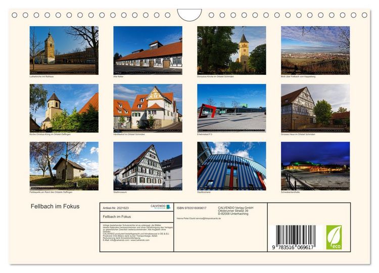 Produktbild: Fellbach im Fokus (Wandkalender 2026 DIN A4 quer), CALVENDO Monatskalender