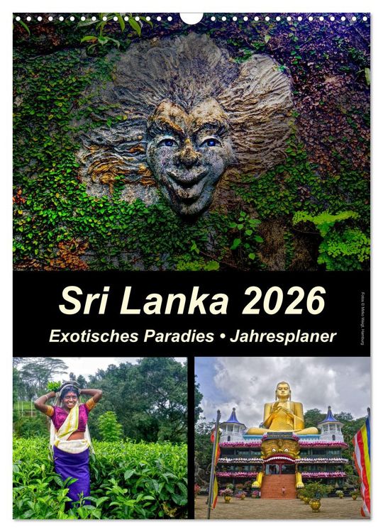 Produktbild: Sri Lanka 2026 - Exotisches Paradies - Jahresplaner (Wandkalender 2026 DIN A3 hoch), CALVENDO Monatskalender