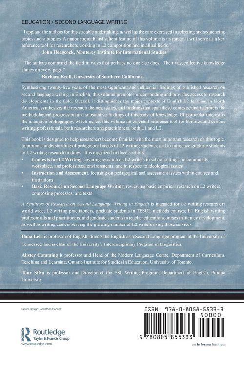 Produktbild: A Synthesis of Research on Second Language Writing in English