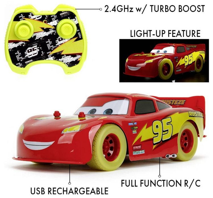 Produktbild: JADA TOYS 9335563314R00 RC Lightning McQueen Glow Racers 1:14 1:14 RC Einsteiger Modellauto Elektro Rennwagen