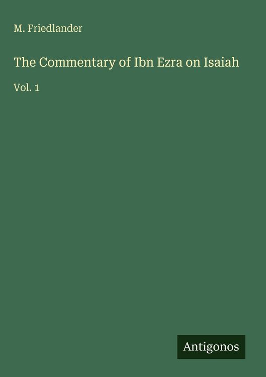 Produktbild: The Commentary of Ibn Ezra on Isaiah