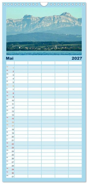 Produktbild: Familienplaner 2027 - Ein Jahr am BODENSEE mit 5 Spalten (Wandkalender, 21 x 45 cm) CALVENDO