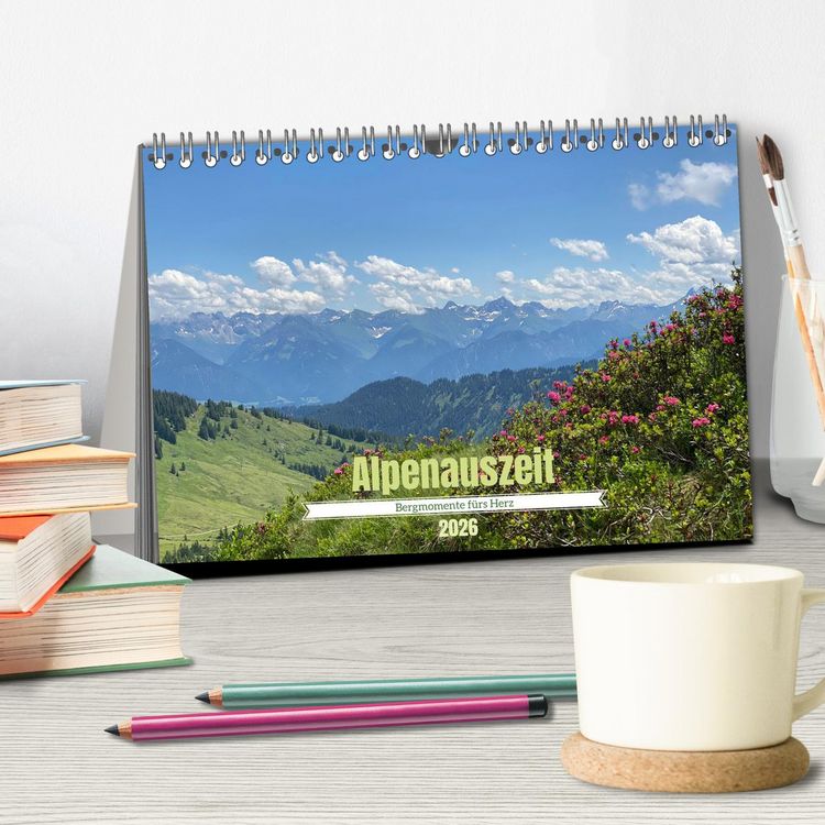Produktbild: Alpenauszeit - Bergmomente f&uuml;rs Herz (Tischkalender 2026 DIN A5 quer), CALVENDO Monatskalender