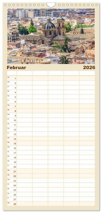 Produktbild: Familienplaner 2026 - Ein Herz f&uuml;r Granada mit 5 Spalten (Wandkalender, 21 x 45 cm) CALVENDO