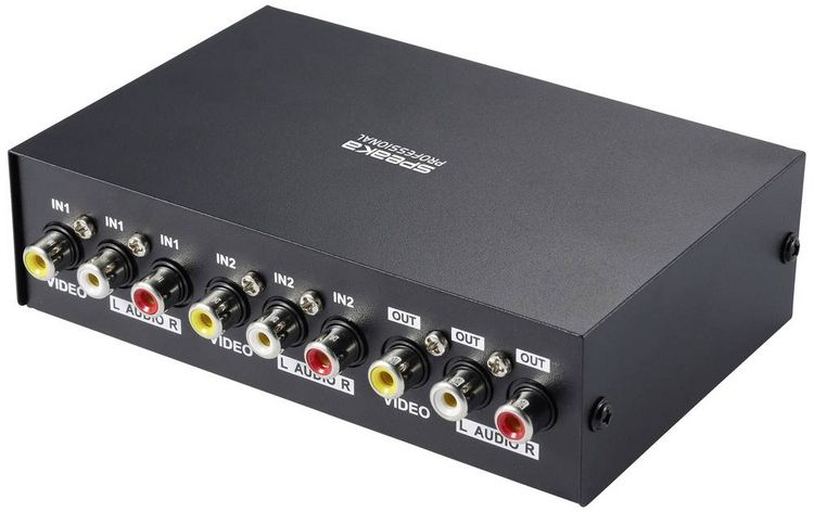 Produktbild: SpeaKa Professional SP-11175216 2 Port Composite-Switch mit Audio-Ports