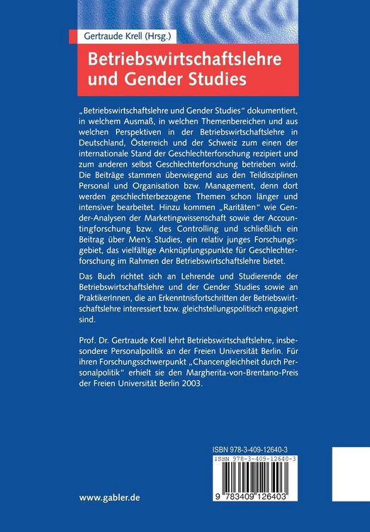 Produktbild: Betriebswirtschaftslehre und Gender Studies