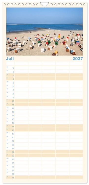 Produktbild: Familienplaner 2027 - Moin Borkum mit 5 Spalten (Wandkalender, 21 x 45 cm) CALVENDO