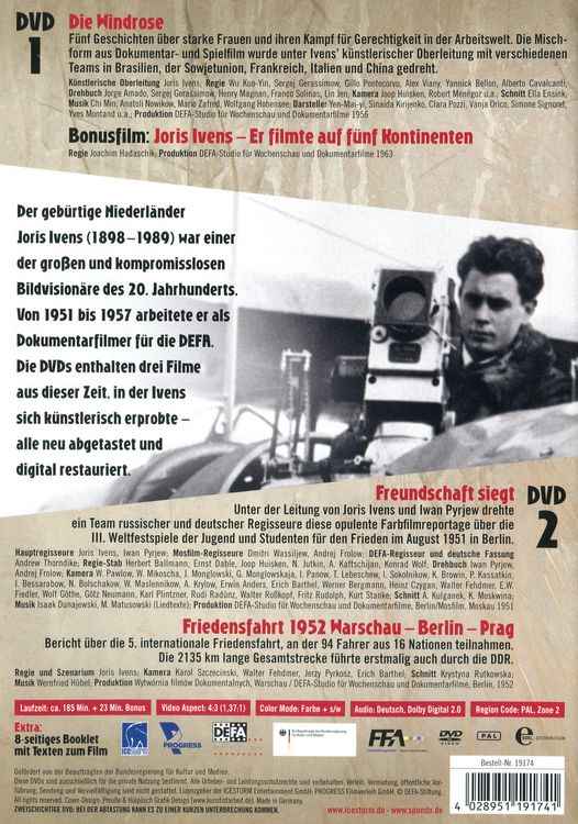 Produktbild: Joris Ivens - DEFA-Dokumentarfilme (Die Windrose/Freundschaft siegt/Friedensfahrt 1952) [2 DVDs]