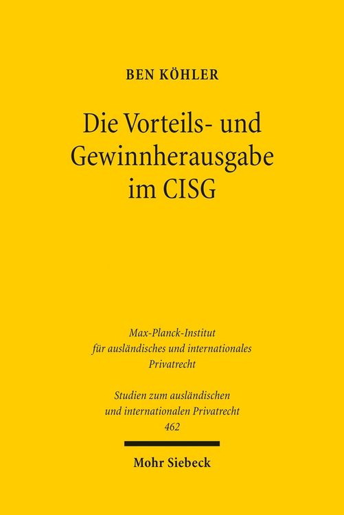 Produktbild: Die Vorteils- und Gewinnherausgabe im CISG