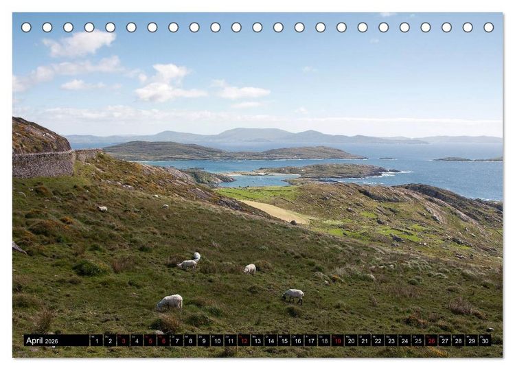 Produktbild: Quer durch Irland - Landschaften pur (Tischkalender 2026 DIN A5 quer), CALVENDO Monatskalender