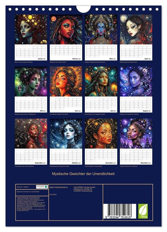 Produktbild: Mystische Gesichter der Unendlichkeit (Wandkalender 2027 DIN A4 hoch), CALVENDO Monatskalender