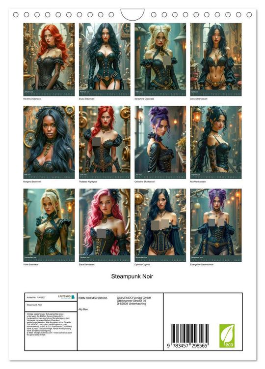 Produktbild: Steampunk Noir (Wandkalender 2026 DIN A4 hoch), CALVENDO Monatskalender