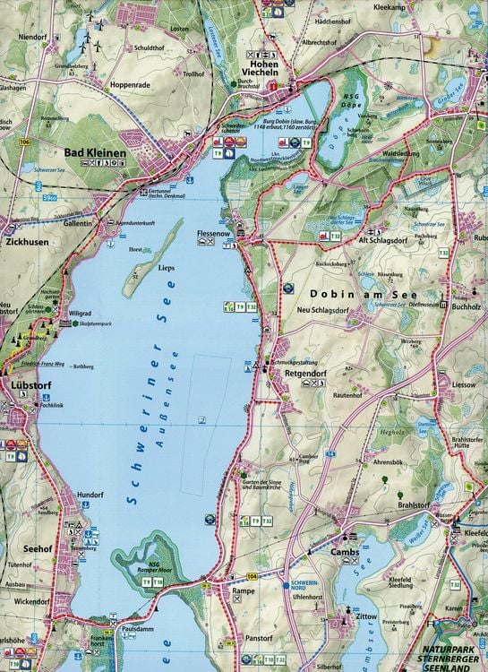 Produktbild: Klemmer Pocket Rad- und Wanderkarte Rund um den Schweriner See