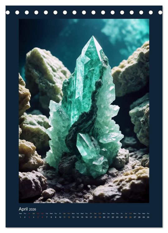 Produktbild: Fantastic Minerals - Mysterious Treasures (Desk Calendar 2026 DIN A5 portrait), CALVENDO 12 Month DeskCalendar