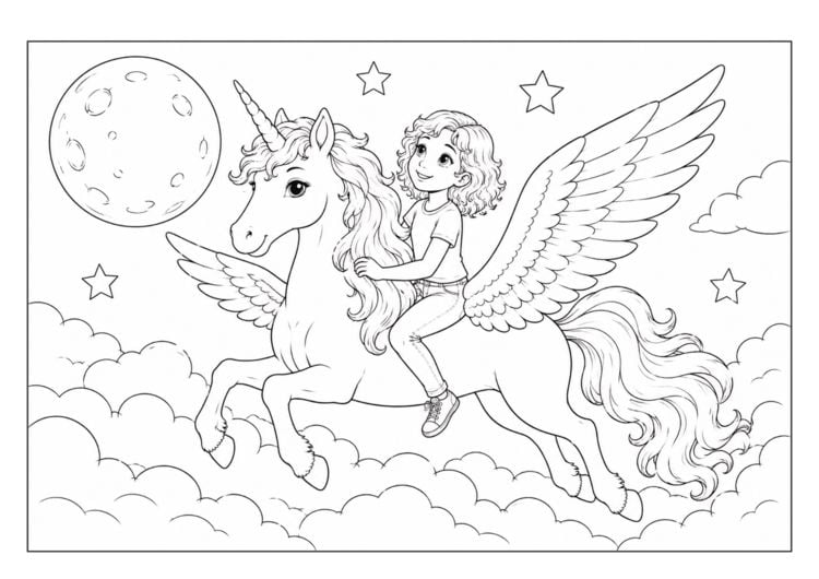 Produktbild: Einhorn Malbuch f&uuml;r M&auml;dchen von 6&ndash;8 Jahren mit 50 zauberhaften Ausmalbildern