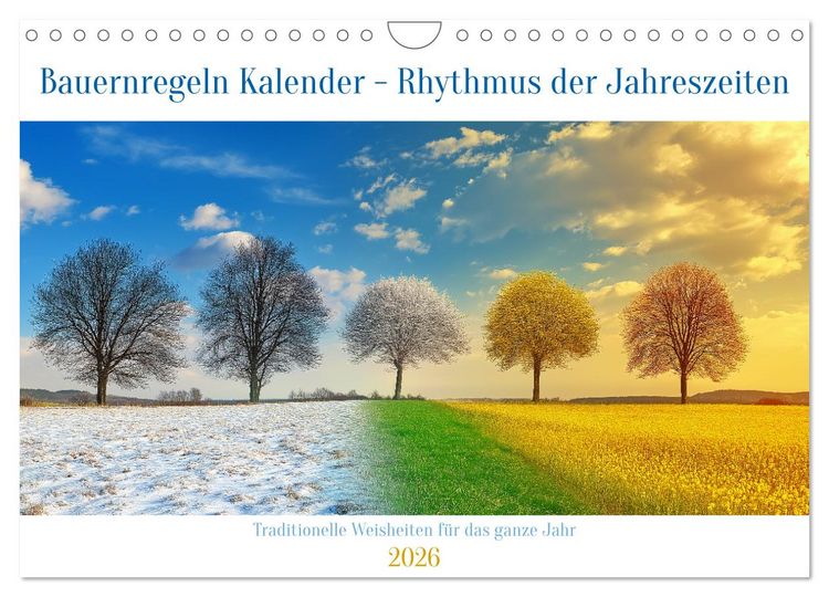 Produktbild: Bauernregeln Kalender - Rhythmus der Jahreszeiten (Wandkalender 2026 DIN A4 quer), CALVENDO Monatskalender