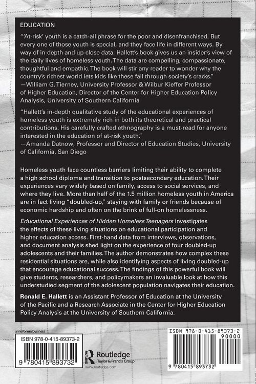 Produktbild: Educational Experiences of Hidden Homeless Teenagers