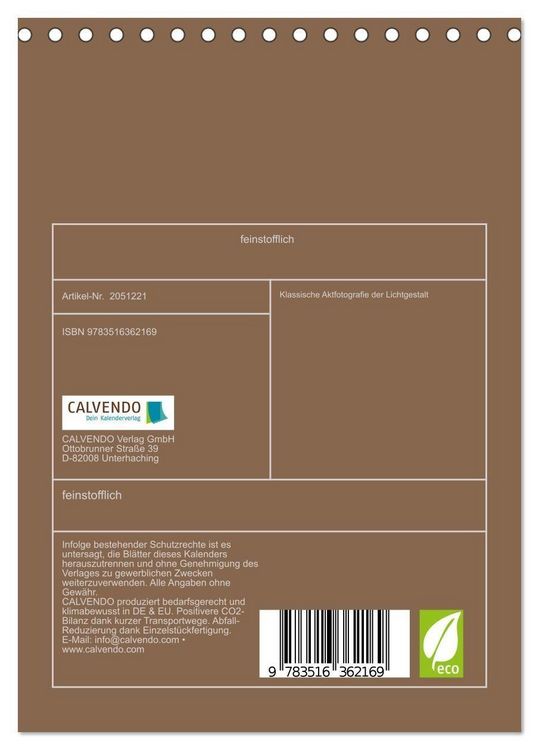 Produktbild: feinstofflich (Tischkalender 2026 DIN A5 hoch), CALVENDO Monatskalender