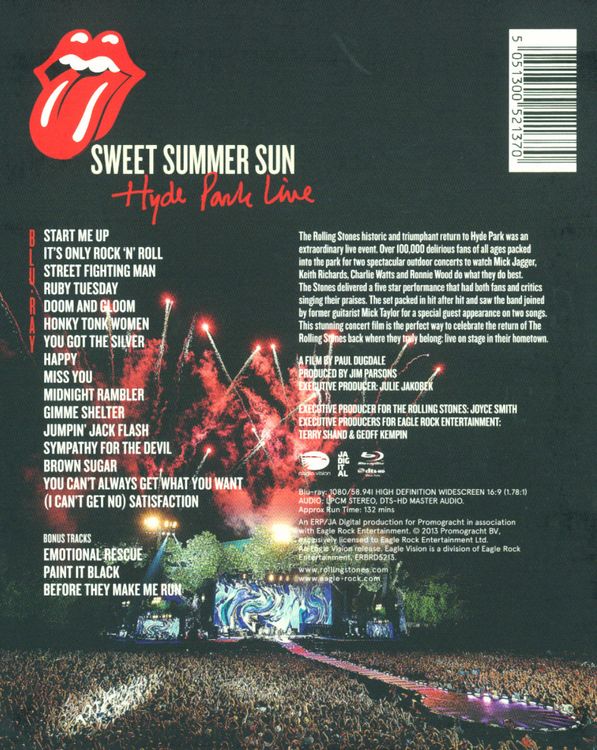 Produktbild: Rolling Stones - Sweet Summer Sun/Hyde Park Live