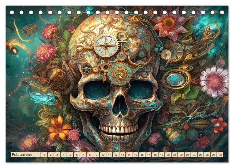 Produktbild: Floraler Steampunk (Tischkalender 2026 DIN A5 quer), CALVENDO Monatskalender