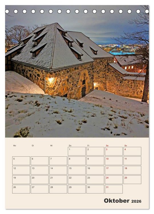Produktbild: Winterliches Oslo - Terminplaner (Tischkalender 2026 DIN A5 hoch), CALVENDO Monatskalender