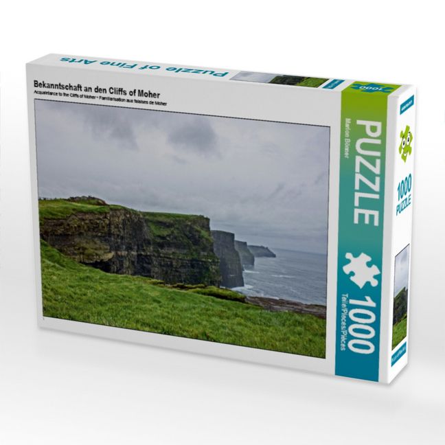 Produktbild: CALVENDO Puzzle Bekanntschaft an den Cliffs of Moher 1000 Teile Puzzle quer | 1000 Teile Lege-Gr&ouml;&szlig;e 64 &times; 48 cm Foto-Puzzle f&uuml;r gl&uuml;ckliche Stunden
