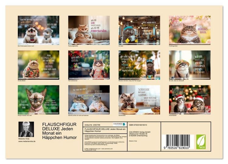 Produktbild: FLAUSCHFIGUR DELUXE Jeden Monat ein H&auml;ppchen Humor (Wandkalender 2026 DIN A4 quer), CALVENDO Monatskalender