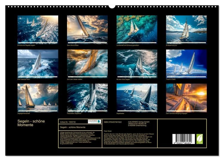Produktbild: Segeln - sch&ouml;ne Momente (hochwertiger Premium Wandkalender 2026 DIN A2 quer), Kunstdruck in Hochglanz